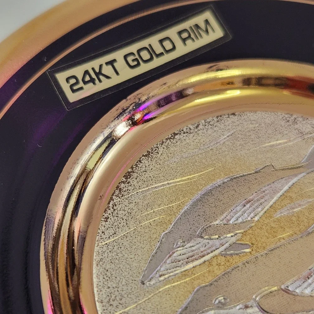 Dynasty Chokin Art Collection Plate‎ 24 KT Gold Rim Humpback Whale 4